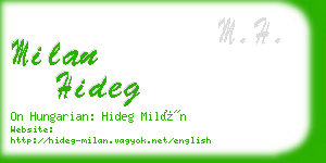 milan hideg business card